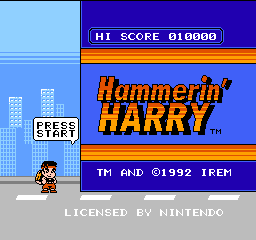 Hammerin' Harry (Europe) Title Screen